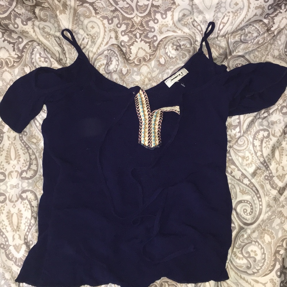 Blue off the shoulder top